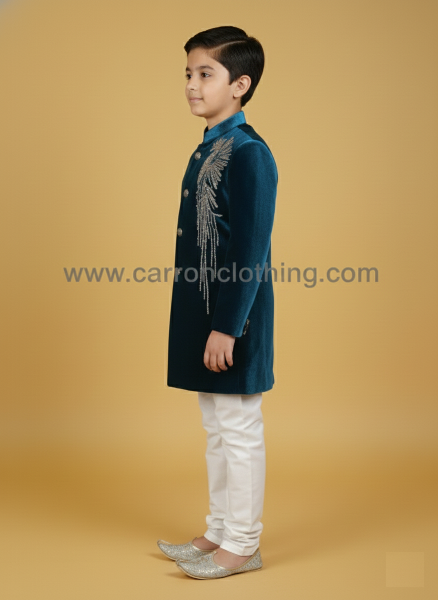 Teal Blue Colour Indo Western(BE-BINW_2064)