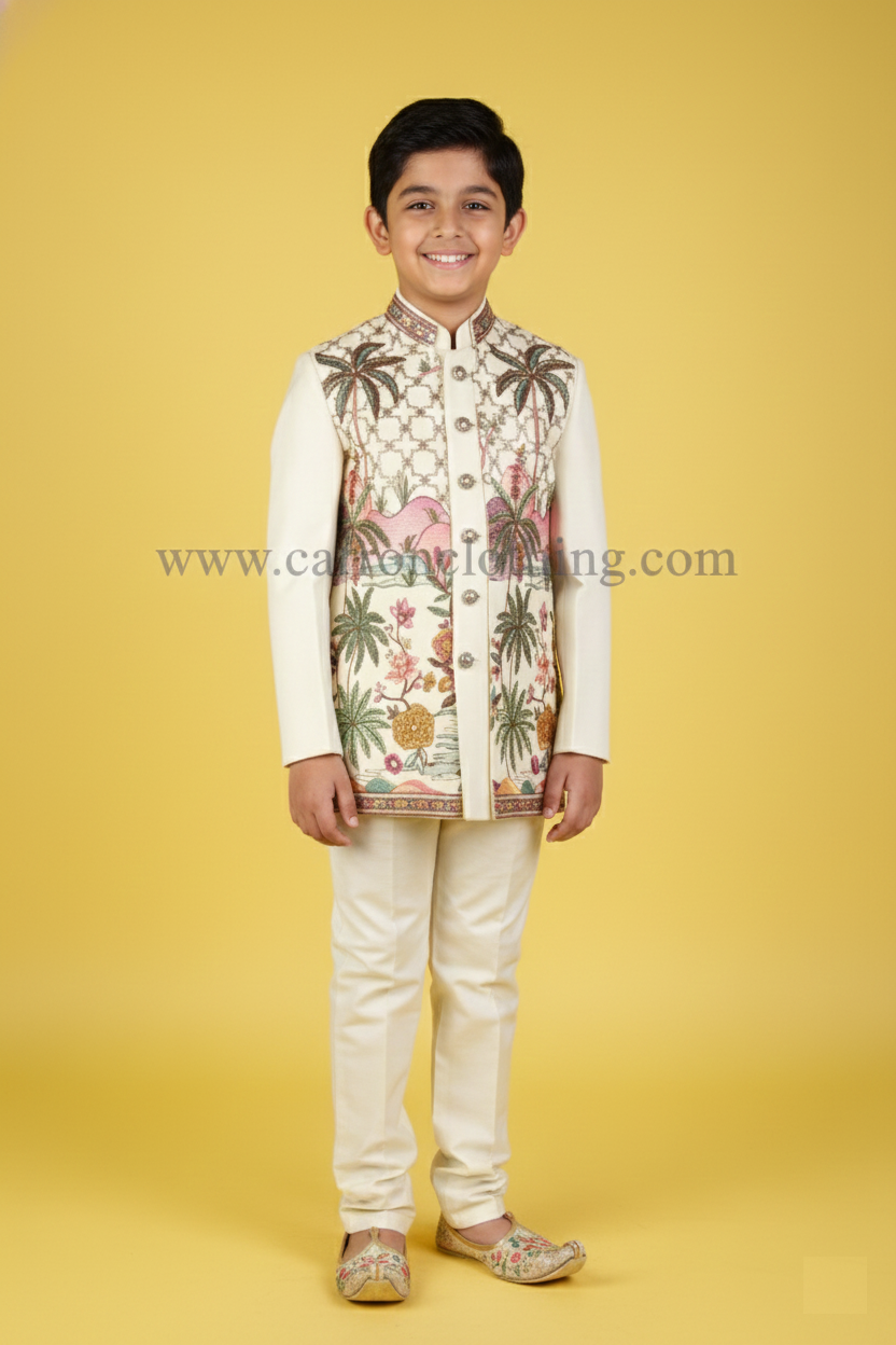 Cream Colour Indo Western(BE-BINW_4644)