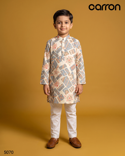 Cream Colour Kurta Set(BE-BKUS_5070)