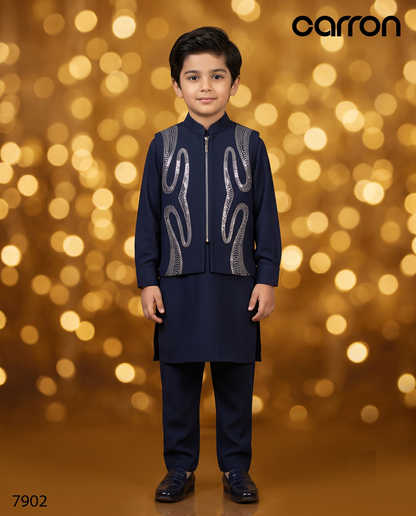 Navy Blue Colour Jacket Kurta Set(BE-BBUS_7902)
