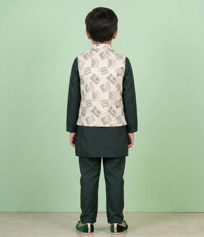 Green Colour Jacket Kurta Set(BE-BBUS_1422)