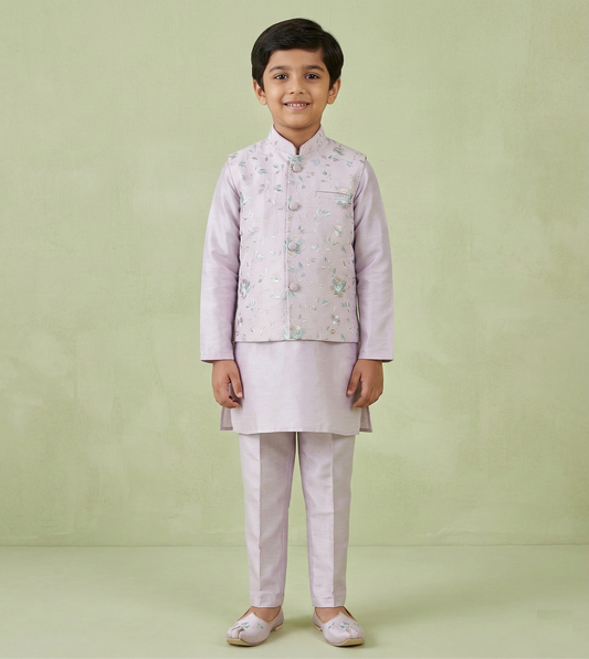 Lilac Colour Jacket Kurta Set(BE-BBUS_16295)
