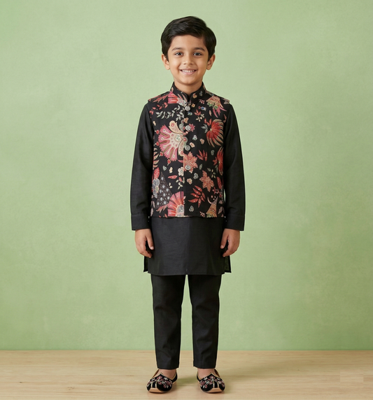 Black Colour Jacket Kurta Set(BE-BBUS_3332)