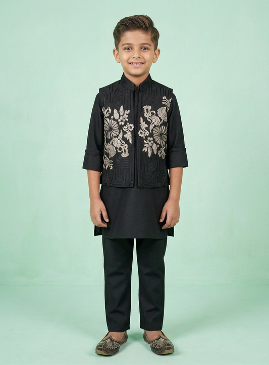 Black Colour Jacket Kurta Set(BE-BBUS_5772)