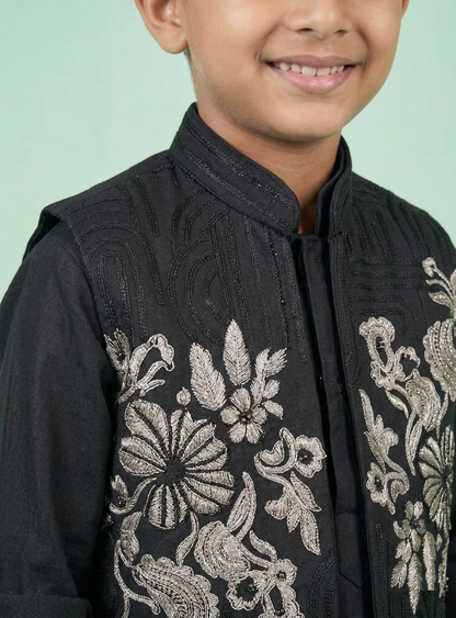 Black Colour Jacket Kurta Set(BE-BBUS_5772)