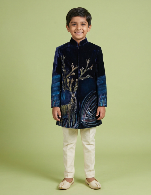 Midnight Blue  Colour Indo Western(BE-BINW_9680)