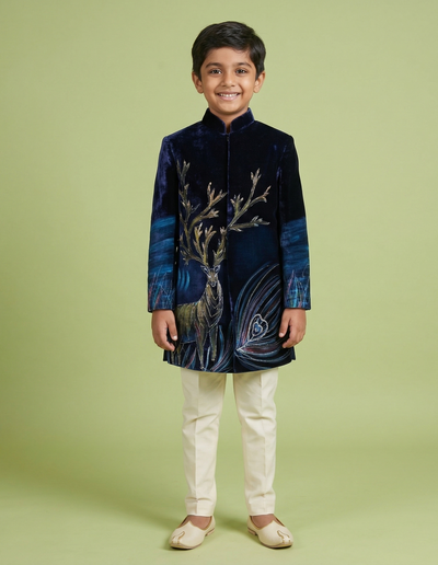 Midnight Blue  Colour Indo Western(BE-BINW_9680)