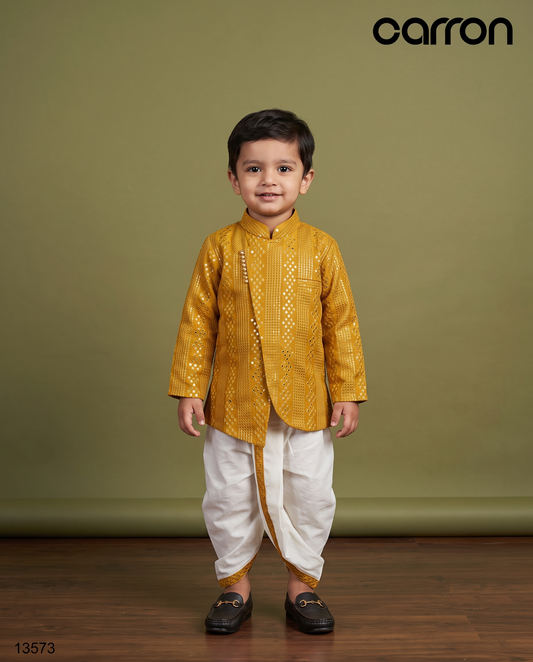 Mustard Yellow Colour Kurta With Dhoti(BE-BKUS_13573)
