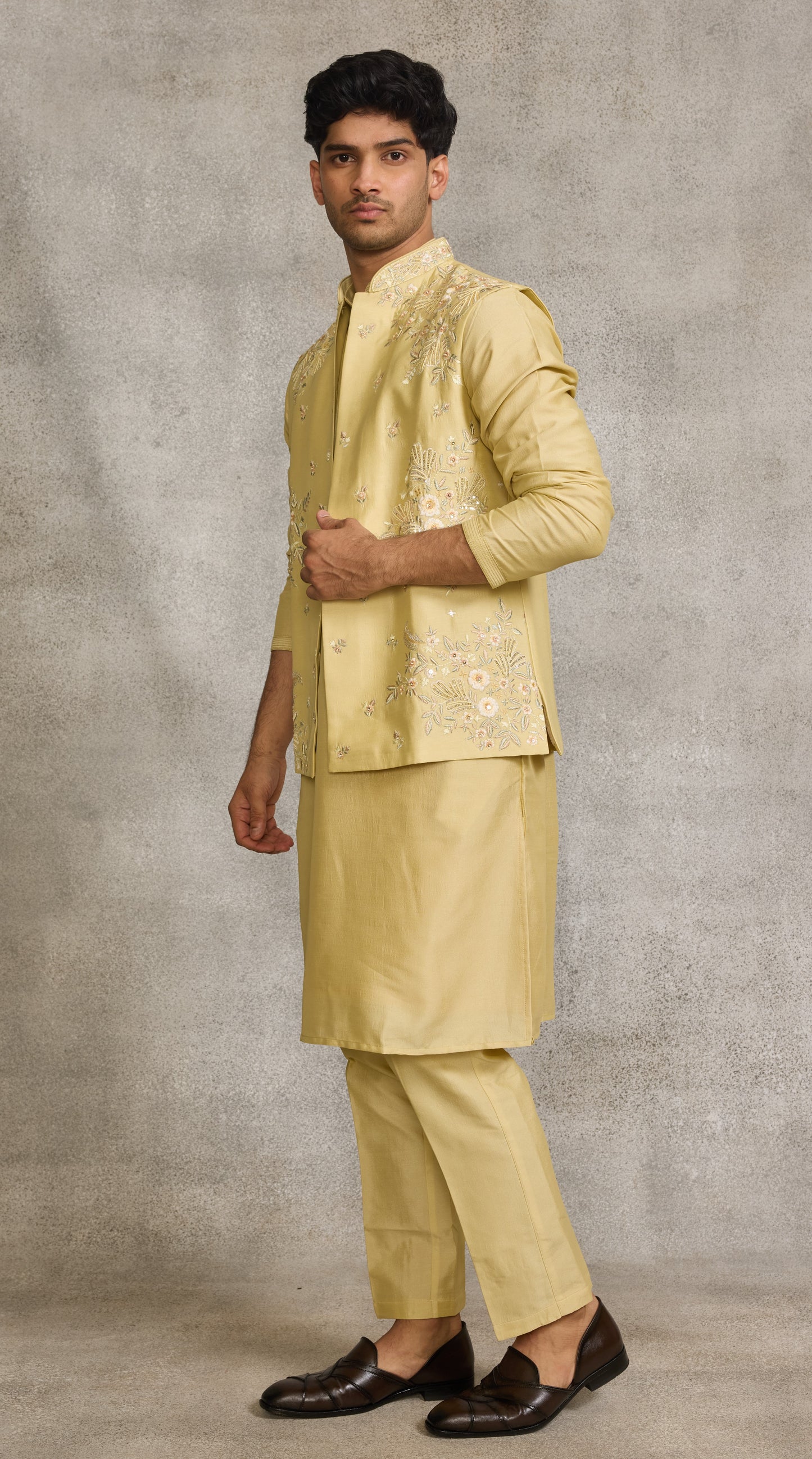 Beige Colour Bundi Set(ME-MBUS_JKS 7053)