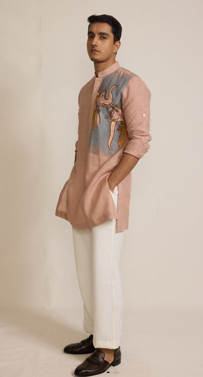 Onion Pink Colour Kurta Set (ME-MKUS_ T 2643)