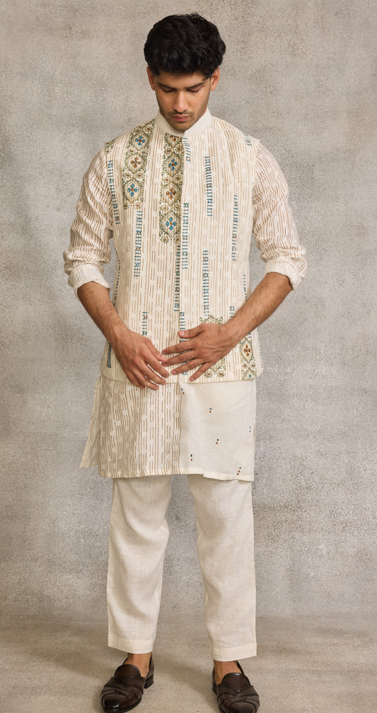 Cream Colour Bundi Set (ME-MBUS_JK  1888)