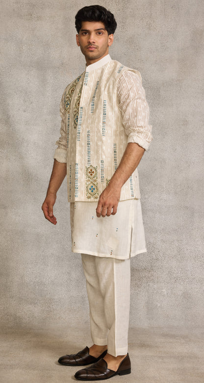 Cream Colour Bundi Set (ME-MBUS_JK  1888)