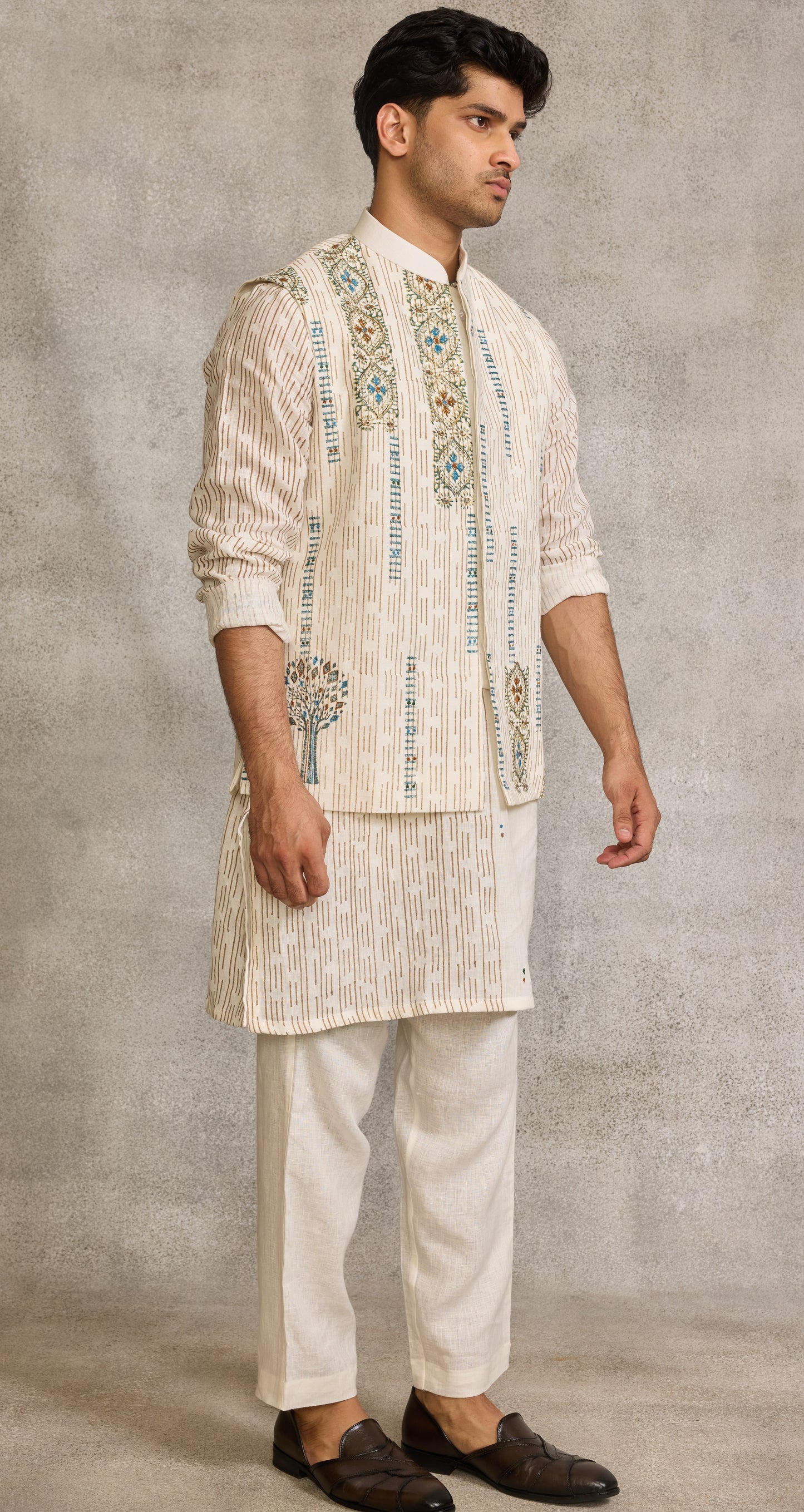 Cream Colour Bundi Set (ME-MBUS_JK  1888)