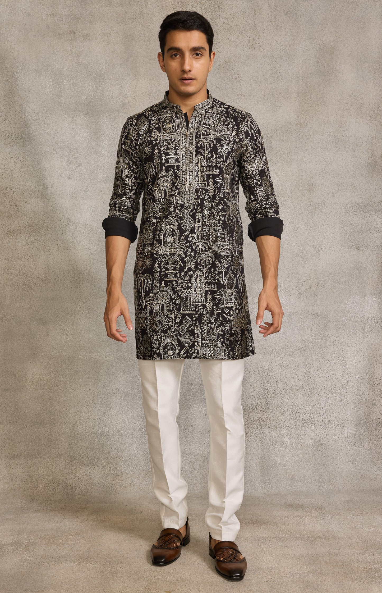 Black Colour Kurta Set With Stole (ME-MKUS_T 2597 E)