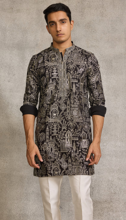 Black Colour Kurta Set With Stole (ME-MKUS_T 2597 E)