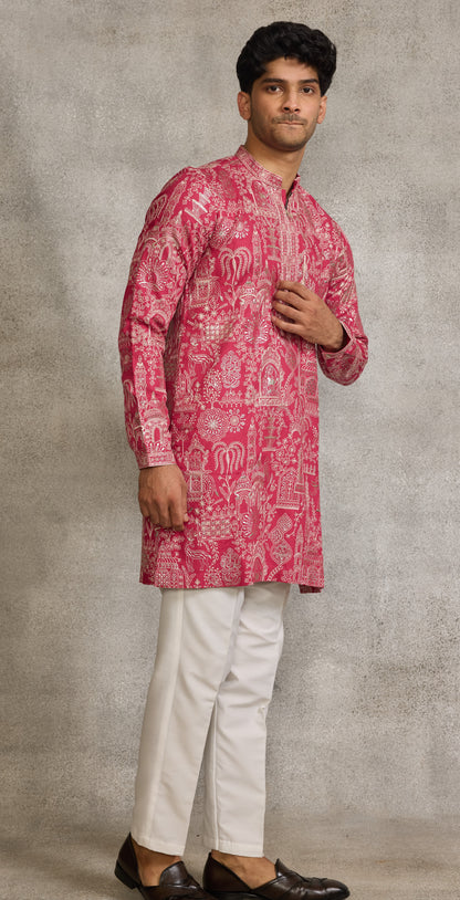 Rani Colour Kurta Set With Stole (ME-MKUS_T 2597 D)