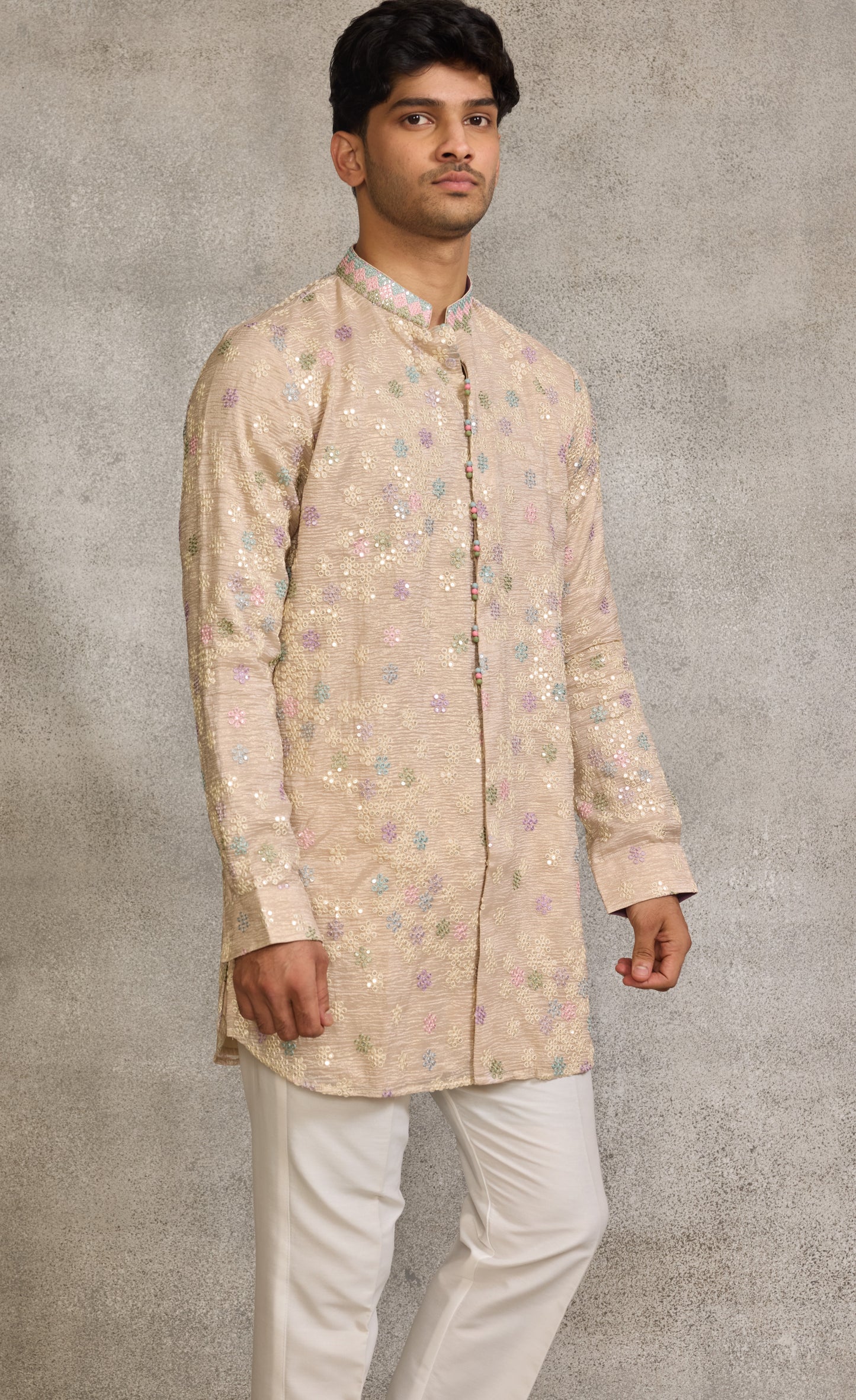 Beige Colour Kurta Set(ME-MKUS_1777)