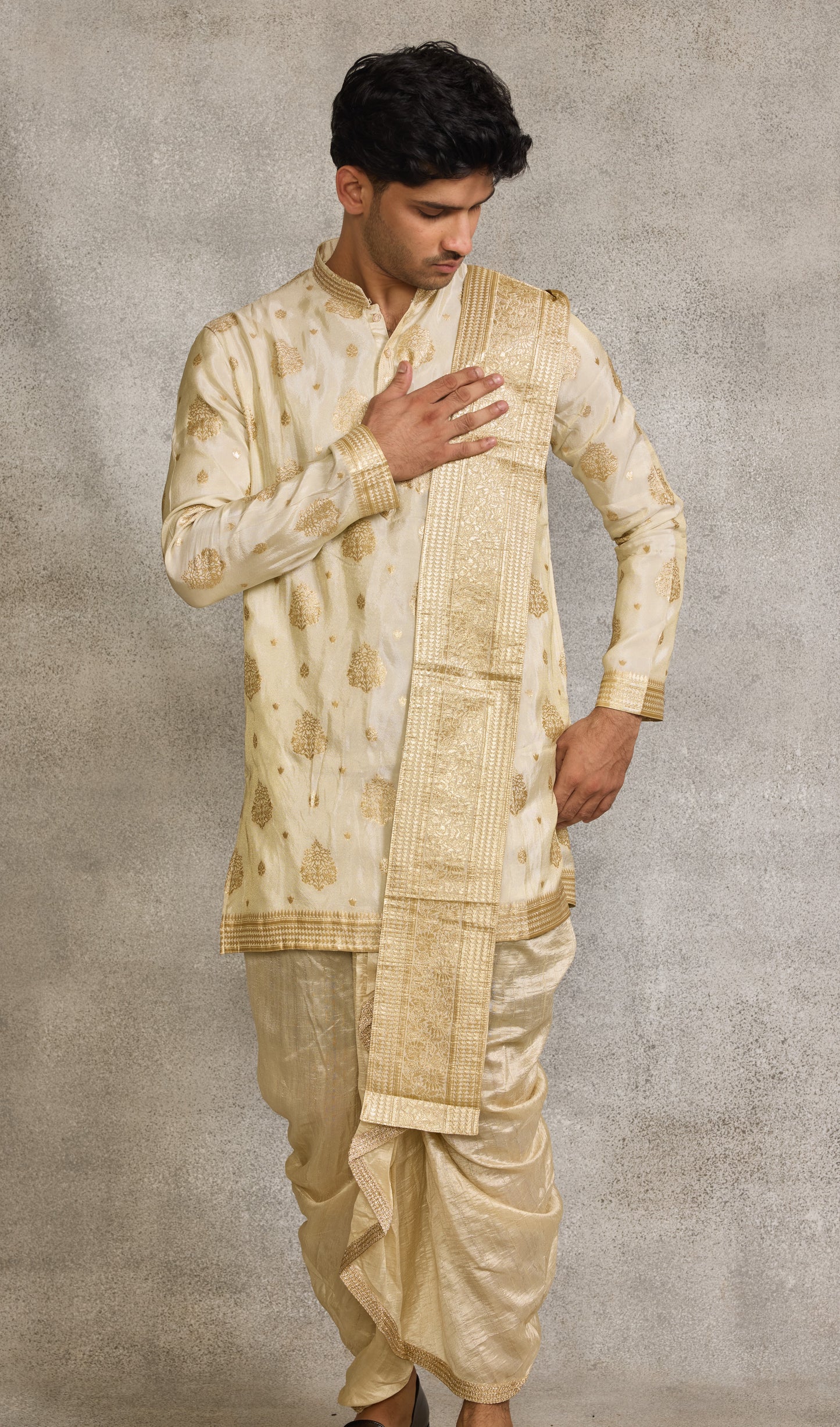 Gold Colour Dhoti Set(ME-MKUS_DHOTI)
