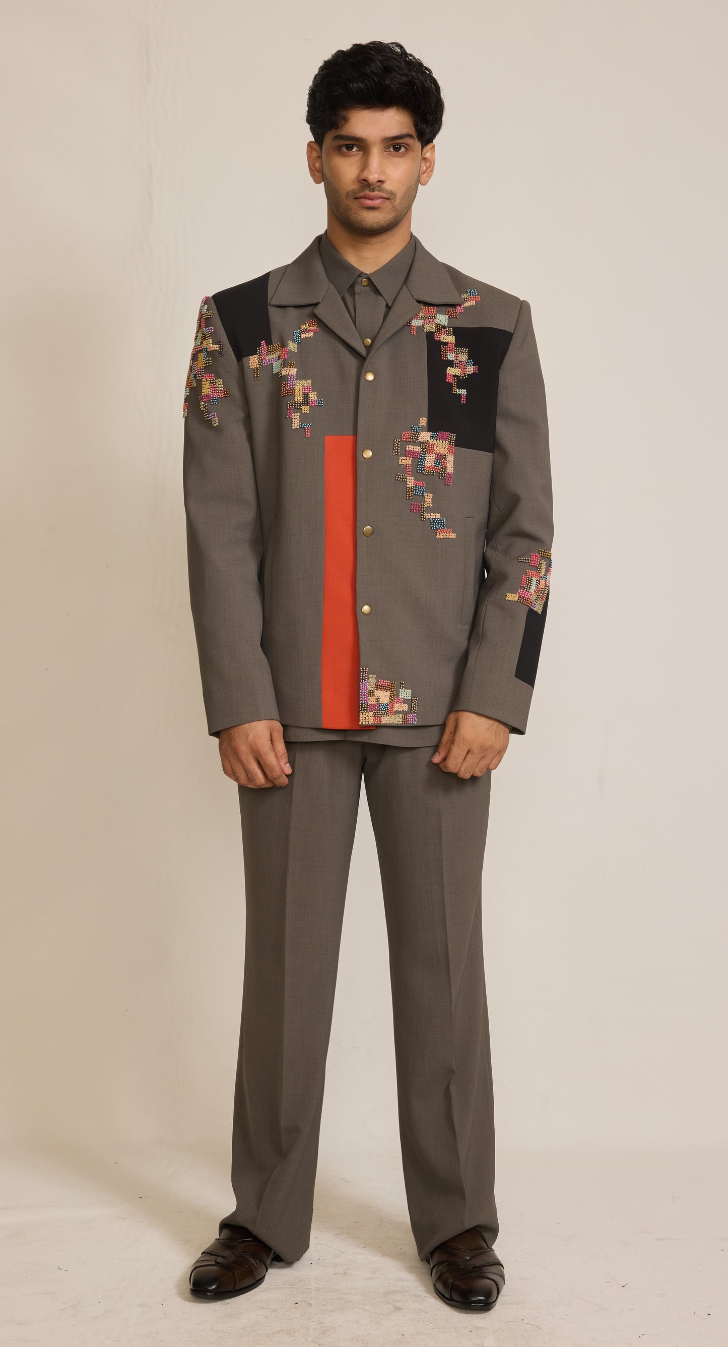 Grey Colour Bomber Jacket Set (ME-MINW_SAMAY)