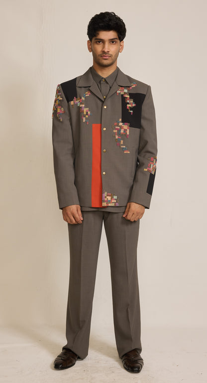 Grey Colour Bomber Jacket Set (ME-MINW_SAMAY)