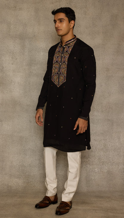 Black Colour Kurta Set(ME-MKUS_SK 23 A)