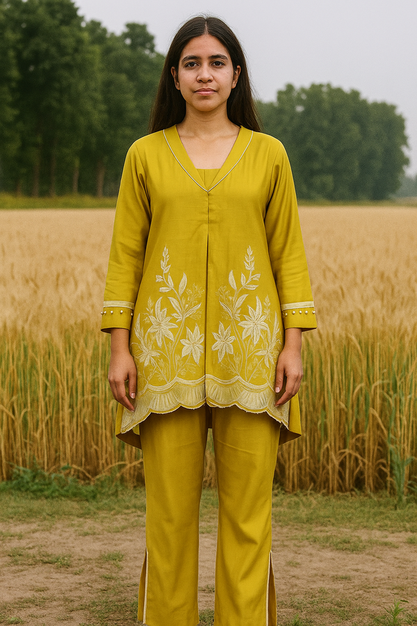 Mustard Colour Co-Ord Set(LC-WCOS_0451)