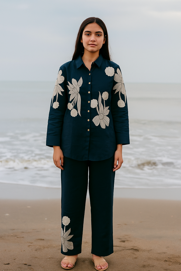 Blue Colour Co-Ord Set(LC-WCOS_2482)