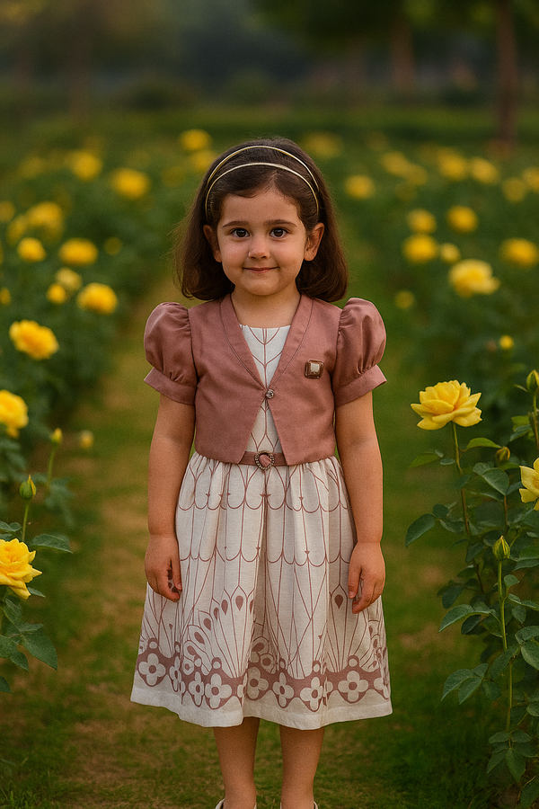 Onion Pink Colour Cotton Frock(GC-GFRC_5557)