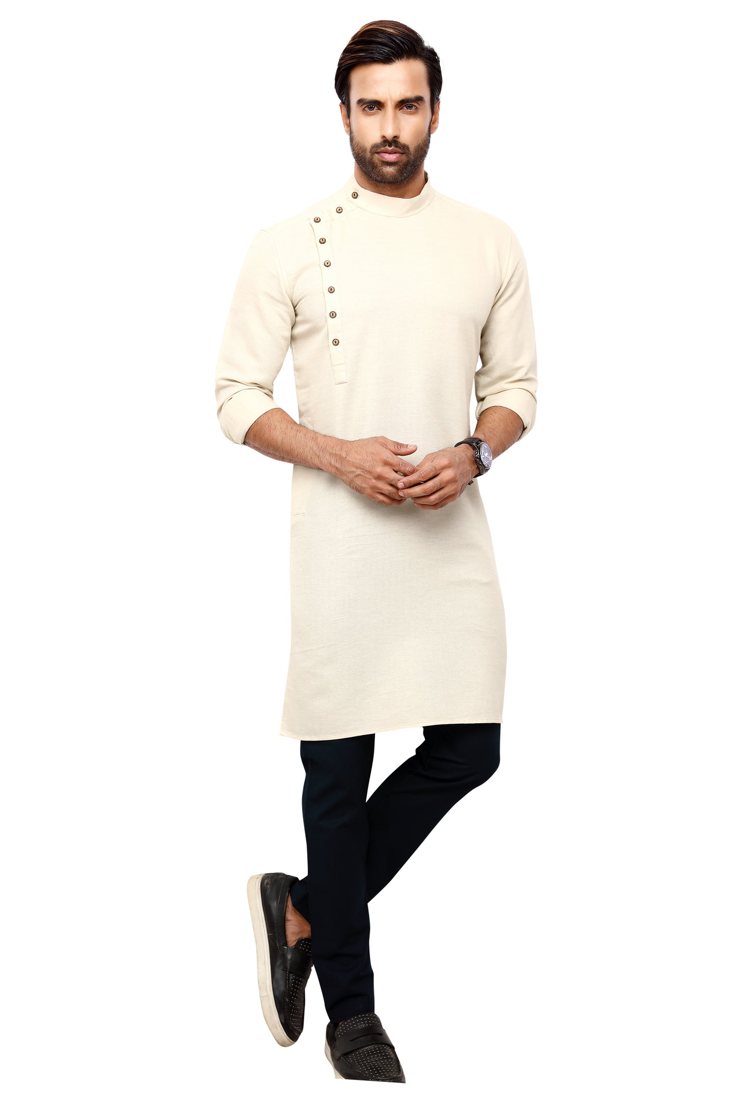 Cream Colour Kurta With Bottom(MC-MKUC_FEATURE)