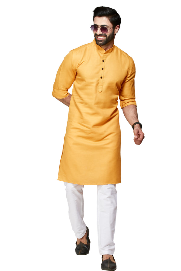 Gold Colour Casual Kurta(MC-MKUC_FEATURE-F)