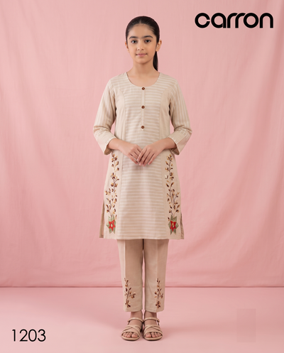 Cream Colour Kurti Set(GC-GKUS_1203)