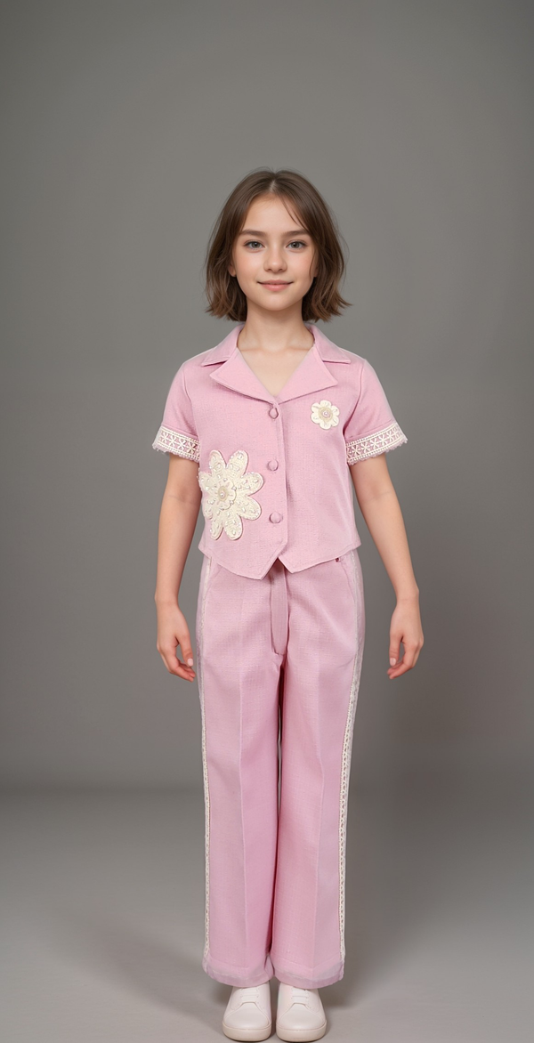 Onion Pink Colour Western Plazo Set(GC-GWSD_2404)