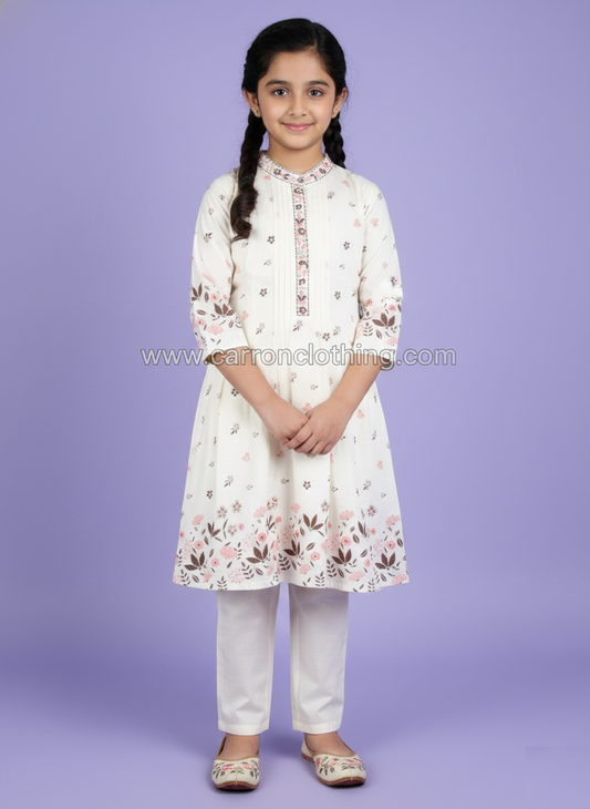 Cream Colour Kurti Set (GC-GKUS_1000)
