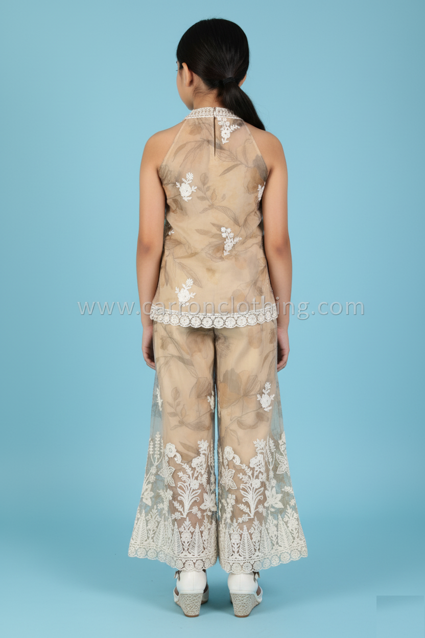 Fawn Colour Plazo Set(GE-GPZS_1007)