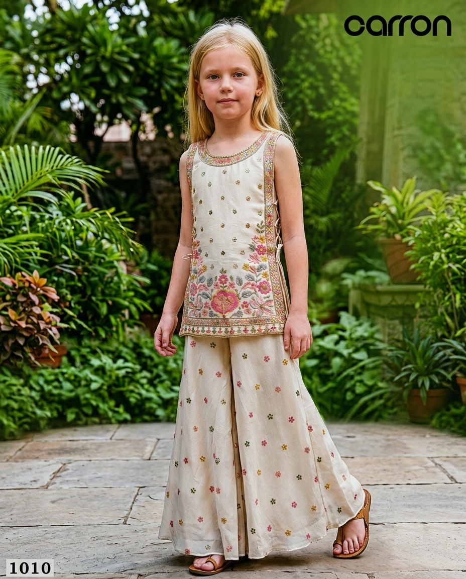 Ivory Colour Plazo Set(GE-GPZS_1010)