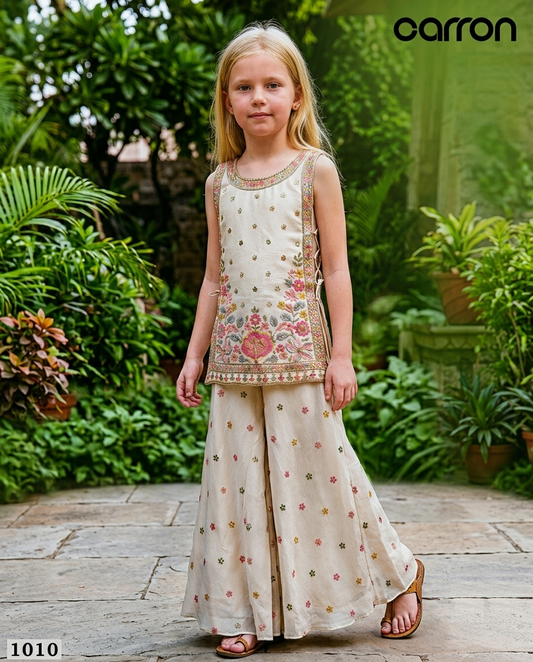 Ivory Colour Plazo Set(GE-GPZS_1010)