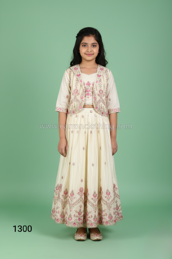 Cream Colour Ghaghra Choli Set(GE-GGHC_1300)