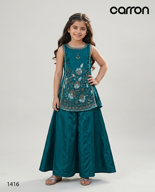 Peacock Blue Colour Plazo Set(GE-GPZS_1416)