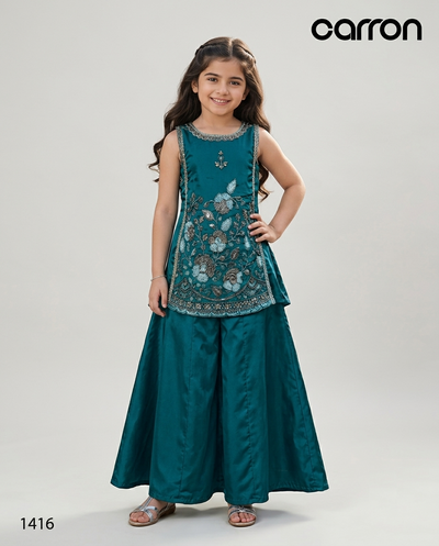 Peacock Blue Colour Plazo Set(GE-GPZS_1416)
