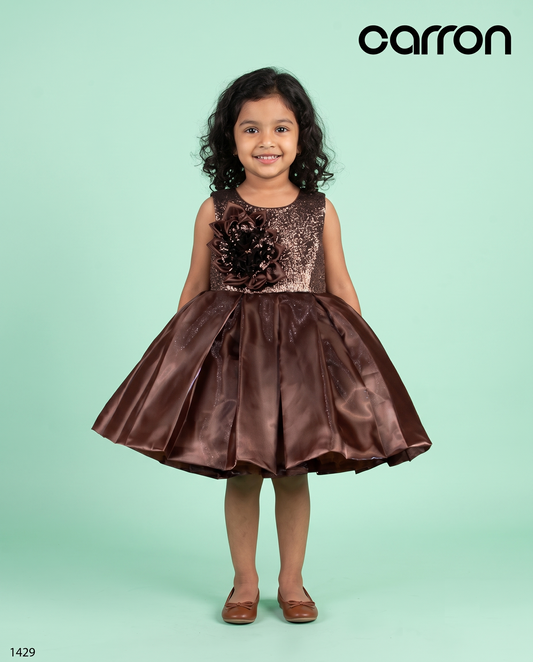 Chocolate Brown Colour Party Frock(GE-GFRP_1429)