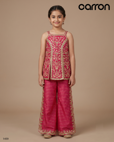 Fuchsia Pink Colour Plazo Set(GE-GPZS_1459)