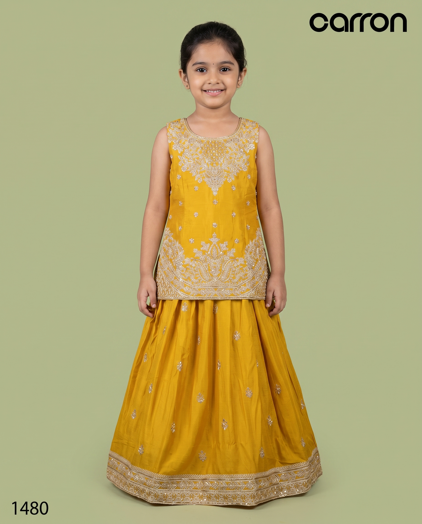 Mustard Yellow Colour Ghaghra Choli(GE-GGHC_1480)
