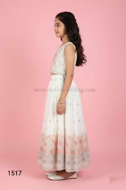 White Colour Ghaghra Choli(GE-GGHC_1517)