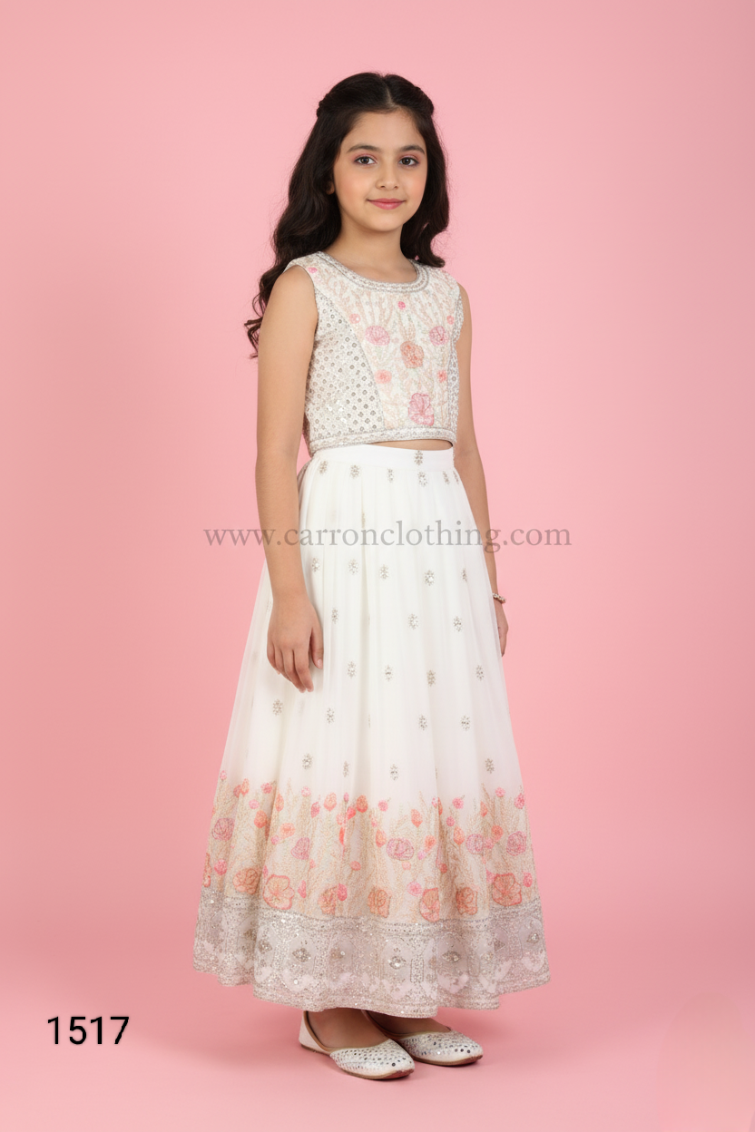 White Colour Ghaghra Choli(GE-GGHC_1517)