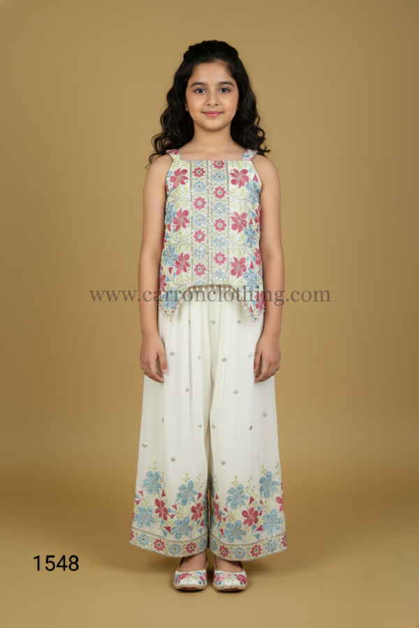 Cream Colour Plazo Set(GE-GPZS_1548)