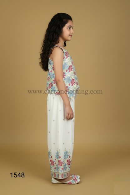 Cream Colour Plazo Set(GE-GPZS_1548)