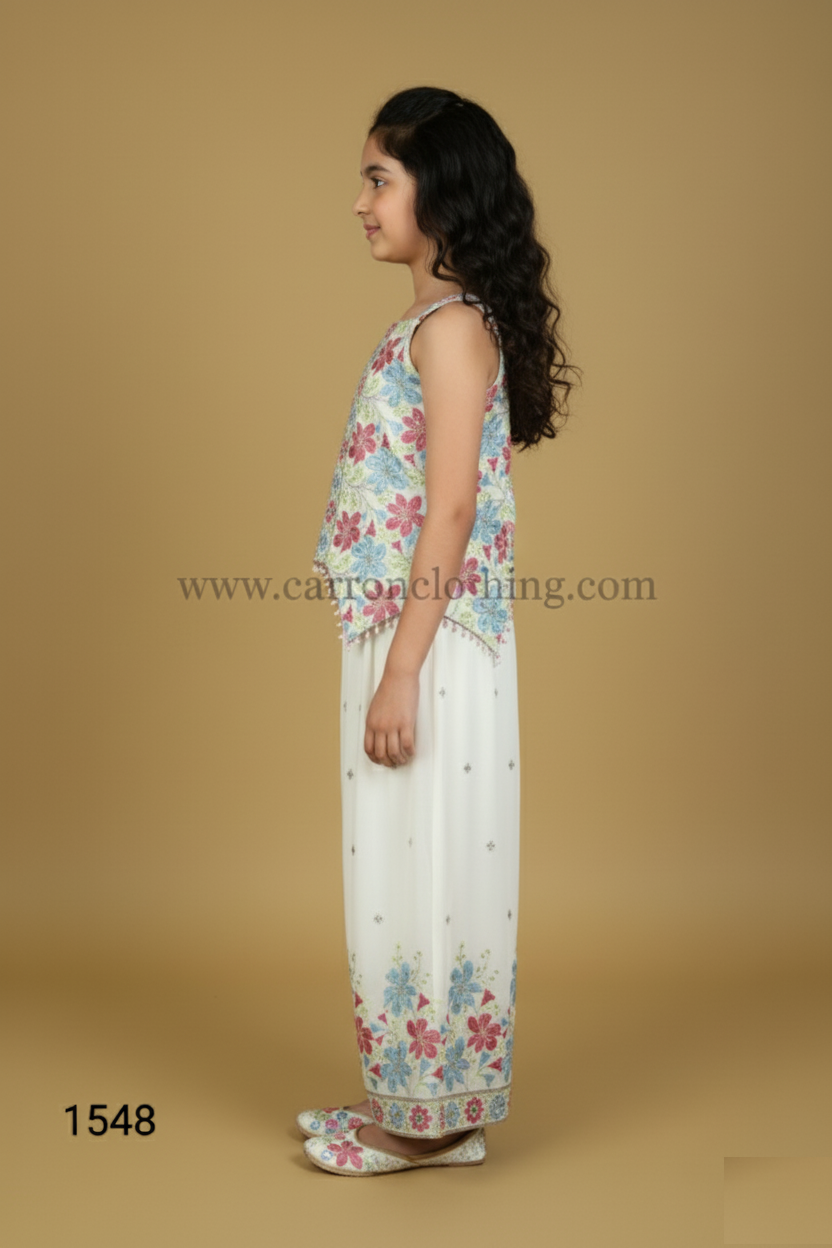 Cream Colour Plazo Set(GE-GPZS_1548)