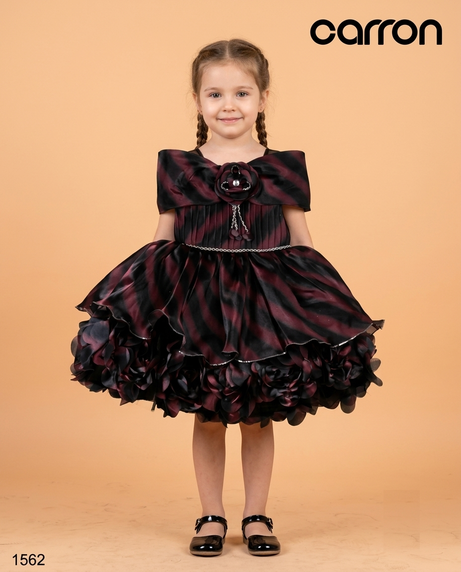 Wine & Black Colour Party Frock(GE-GFRP_1562)