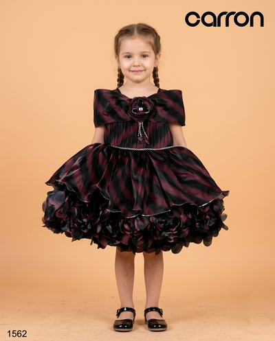 Wine & Black Colour Party Frock(GE-GFRP_1562)