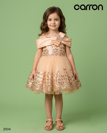 Fawn Colour Party Frock(GE-GFRP_2002)